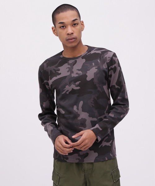 WEB限定》DAILY RIB LONG SLEEVE CREW NECK T-SHIRT 'CAMOUFLAGE