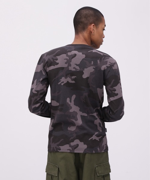DAILY/デイリー》RIB LONG SLEEVE CREW NECK T-SHIRT 'CAMOUFLAGE