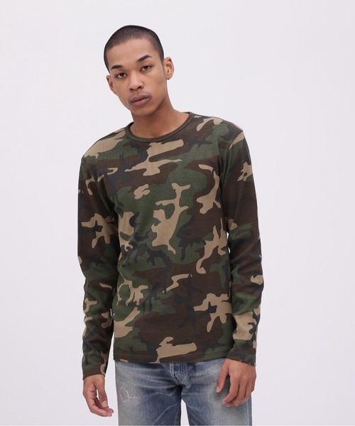 WEB限定》DAILY RIB LONG SLEEVE CREW NECK T-SHIRT 'CAMOUFLAGE