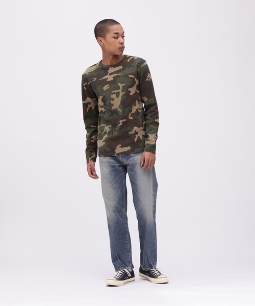 AVIREX（アヴィレックス）の「《WEB限定》DAILY RIB LONG SLEEVE CREW NECK T-SHIRT "CAMOUFLAGE" / リブ クルーネック 長袖Tシャツ "カモフラージュ" デイリーウェア / AVIREX / アヴィレックス（Tシャツ/カットソー・メンズ・グレー系カモフラージュ/グリーン系カモフラージュ・SMALL/MEDIUM/LARGE/X-LARGE）」の13枚目の写真