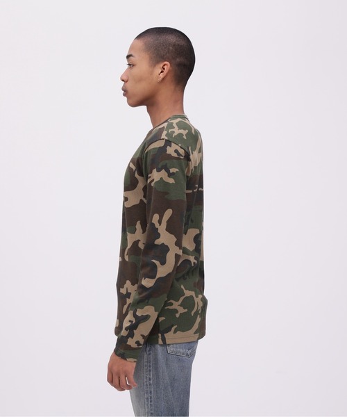 WEB限定》DAILY RIB LONG SLEEVE CREW NECK T-SHIRT 'CAMOUFLAGE