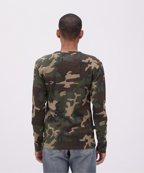 WEB限定》DAILY RIB LONG SLEEVE CREW NECK T-SHIRT 'CAMOUFLAGE