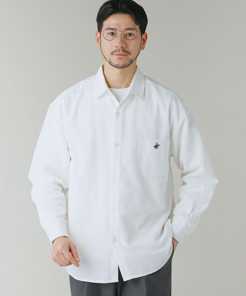 BEVERLY HILLS POLO CLUB(ビバリーヒルズポロクラブ)の「BEVERLY HILLS POLO CLUB/テックシアー速乾長袖シャツ(シャツ/ブラウス・メンズ・スミクロ/ネイビー/ホワイト/サックスブルー・M/L)」の6枚目の写真