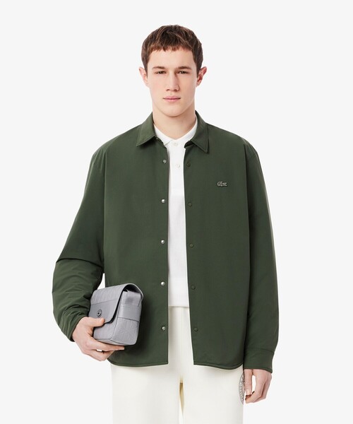 Lacoste ジャケット グリーン セール】撥水ストレッチ 中綿入りシャツジャケット（シャツ/ブラウス