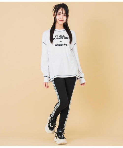 ANAP GｉRL（アナップガール）の「ANAPR+S【リラスポ】サイドロゴレギンス（その他パンツ・キッズ・ブラック・M/S/XS）」の3枚目の写真