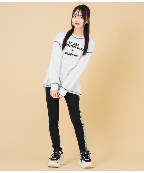 ANAP GｉRL（アナップガール）の「ANAPR+S【リラスポ】サイドロゴレギンス（その他パンツ・キッズ・ブラック・M/S/XS）」の4枚目の写真
