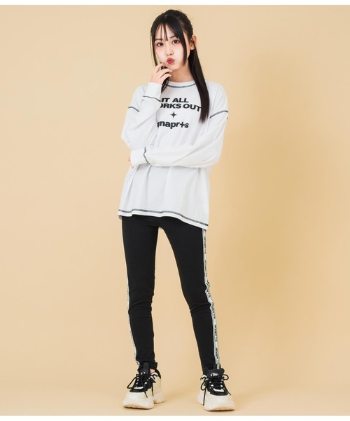 ANAP GｉRL（アナップガール）の「ANAPR+S【リラスポ】サイドロゴレギンス（その他パンツ・キッズ・ブラック・M/S/XS）」の5枚目の写真