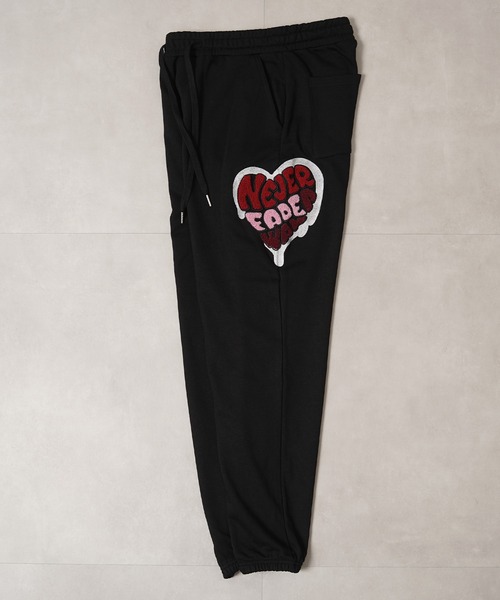ハート サガラ刺繍 スウェットパンツ【セットアップ 可能】/ Heart