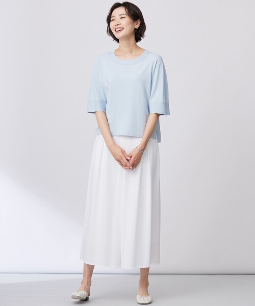 J.PRESS(ジェイプレス)の「【洗える】RAYON ELITE STRETCH ニットT(ニット/セーター・レディース・ライトグリーン系/ピンク系/ベージュ系/サックスブルー系/ネイビー系・T13/T15)」の16枚目の写真