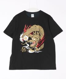 三色龍 JIN+ 半袖ホワイトTシャツ