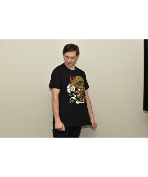JIN plus（ジンプラス）の「三色龍  JIN+　半袖ホワイトTシャツ（Tシャツ/カットソー・メンズ・ブラック系その他2/ブラック系その他/ブラック系その他3/ホワイト系その他4/ブラック系その他5・MEDIUM/SMALL/X-LARGE/XX-LARGE）」の12枚目の写真