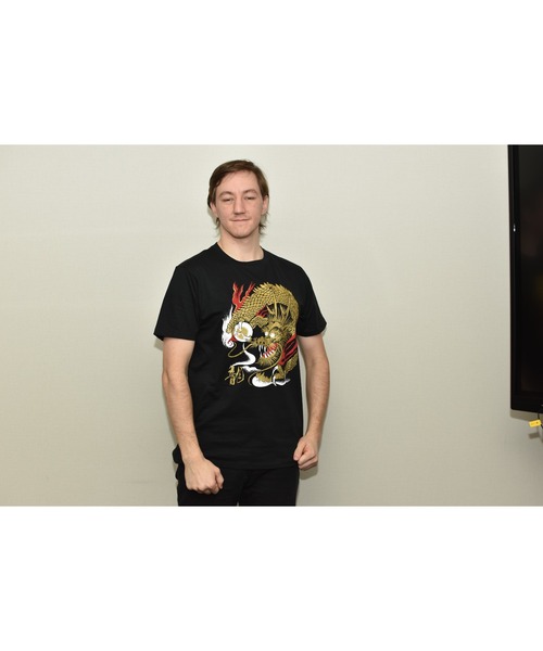 JIN plus（ジンプラス）の「三色龍  JIN+　半袖ホワイトTシャツ（Tシャツ/カットソー・メンズ・ブラック系その他2/ブラック系その他/ブラック系その他3/ホワイト系その他4/ブラック系その他5・MEDIUM/SMALL/X-LARGE/XX-LARGE）」の14枚目の写真