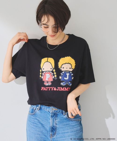 sanrio(サンリオ)の「【sanrio characters】パティ&ジミープリント半袖Tシャツ《サンリオキャラクターズ》(Tシャツ/カットソー・レディース・ピンク/オフホワイト/ブラック・LL/M/L/3L)」の7枚目の写真