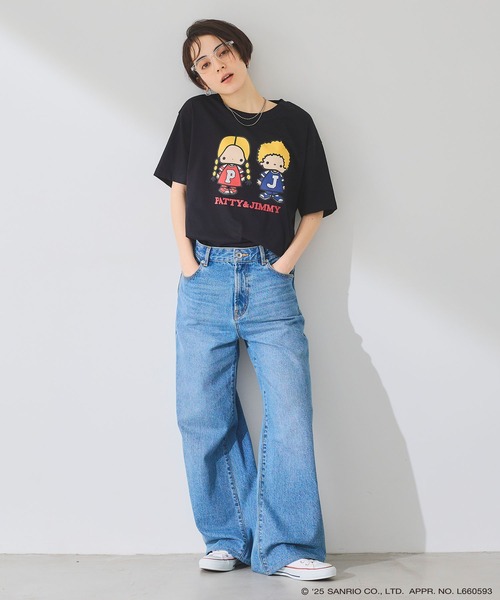 sanrio(サンリオ)の「【sanrio characters】パティ&ジミープリント半袖Tシャツ《サンリオキャラクターズ》(Tシャツ/カットソー・レディース・ピンク/オフホワイト/ブラック・LL/M/L/3L)」の12枚目の写真