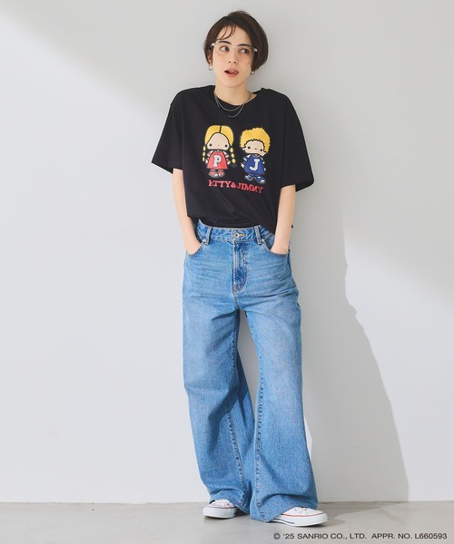 sanrio(サンリオ)の「【sanrio characters】パティ&ジミープリント半袖Tシャツ《サンリオキャラクターズ》(Tシャツ/カットソー・レディース・ピンク/オフホワイト/ブラック・LL/M/L/3L)」の13枚目の写真
