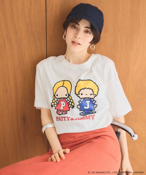 sanrio(サンリオ)の「【sanrio characters】パティ&ジミープリント半袖Tシャツ《サンリオキャラクターズ》(Tシャツ/カットソー・レディース・ピンク/オフホワイト/ブラック・LL/M/L/3L)」の14枚目の写真
