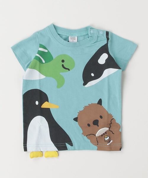 CHEEK ROOM（チークルーム）の「CHEEK ROOM/チークルーム 海の動物Tシャツ（Tシャツ/カットソー・キッズ・ブルー/アイボリー/ピンク・90cm/100cm/110cm/120cm/130cm/80ｃｍ）」の4枚目の写真