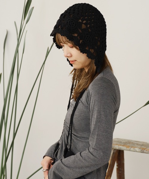 Sugri チュールバブーシュカ Babushka black Stretch Velour Babushkaストレッチベロアバブーシュカ | Sugri O