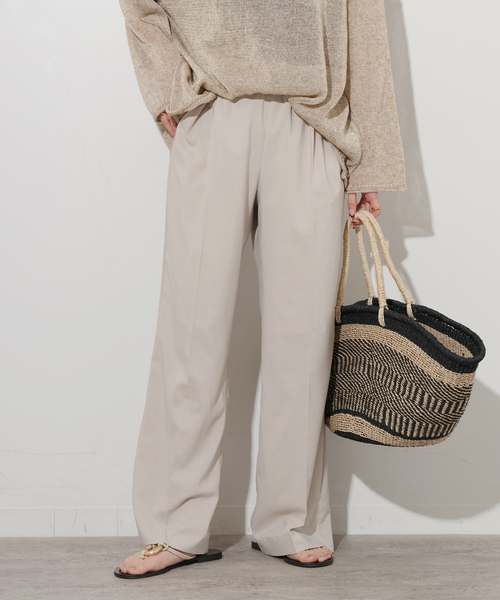 JOURNAL STANDARD relume(ジャーナルスタンダード レリューム)の「《追加》トロギャザータックパンツ(スラックス・レディース・チャコールグレー/グレー系その他/ネイビー・36/38)」の2枚目の写真