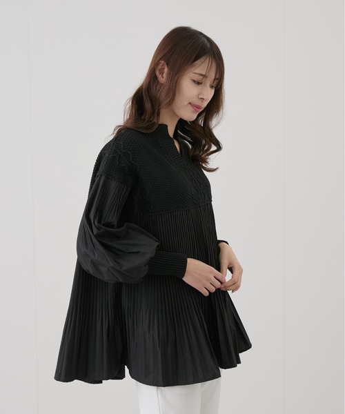 Jayro(ジャイロ)の「ニットプリーツドッキングプルオーバー(Tシャツ/カットソー・レディース・グレー/ブラック/オフホワイト・M)」の13枚目の写真