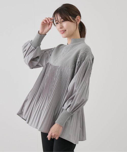 Jayro(ジャイロ)の「ニットプリーツドッキングプルオーバー(Tシャツ/カットソー・レディース・グレー/ブラック/オフホワイト・M)」の19枚目の写真