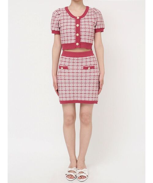 RESEXXY(リゼクシー)の「バイカラーニットミニスカート【セットアップ着用可能】(スカート・レディース・ピンク/ブルー/ブラック・FREE)」の16枚目の写真