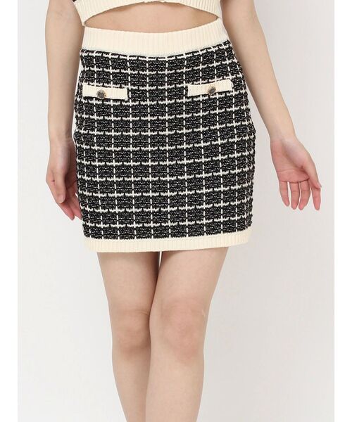 RESEXXY(リゼクシー)の「バイカラーニットミニスカート【セットアップ着用可能】(スカート・レディース・ピンク/ブルー/ブラック・FREE)」の20枚目の写真