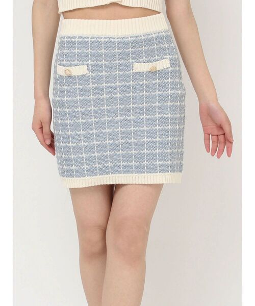 RESEXXY(リゼクシー)の「バイカラーニットミニスカート【セットアップ着用可能】(スカート・レディース・ピンク/ブルー/ブラック・FREE)」の22枚目の写真