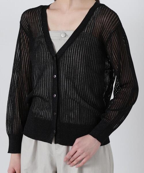 PROPORTION BODY DRESSING（プロポーションボディドレッシング）の「透かし編みミドルカーデ / 1215174403（カーディガン/ボレロ・レディース・ホワイト/ブラック/ベージュ/パープル・FREE）」の10枚目の写真