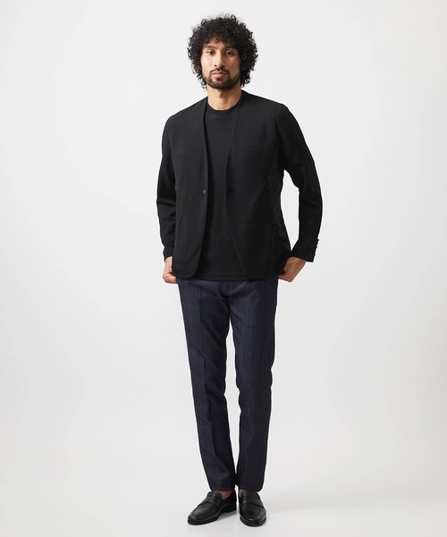 MICHEL KLEIN HOMME   （ミッシェルクランオム）の「【セットアップ】ダブルフェイスノーカラージャケット（テーラードジャケット・メンズ・ブラック/オフホワイト・MEDIUM/LARGE/X-LARGE）」の13枚目の写真