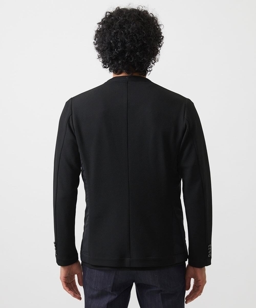MICHEL KLEIN HOMME   （ミッシェルクランオム）の「【セットアップ】ダブルフェイスノーカラージャケット（テーラードジャケット・メンズ・ブラック/オフホワイト・MEDIUM/LARGE/X-LARGE）」の16枚目の写真