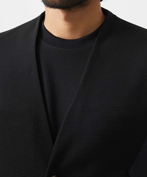 MICHEL KLEIN HOMME   （ミッシェルクランオム）の「【セットアップ】ダブルフェイスノーカラージャケット（テーラードジャケット・メンズ・ブラック/オフホワイト・MEDIUM/LARGE/X-LARGE）」の17枚目の写真
