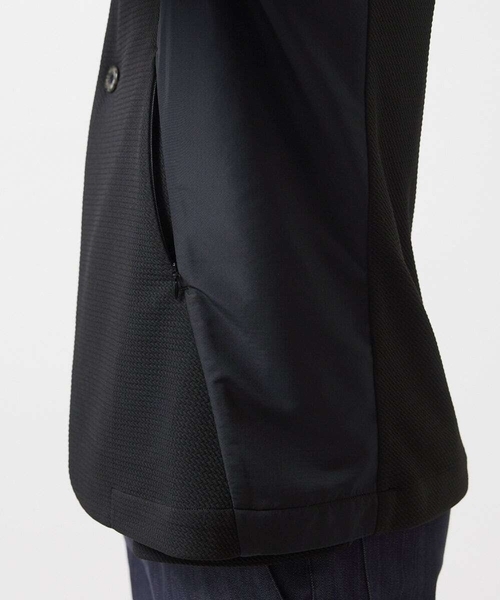 MICHEL KLEIN HOMME   （ミッシェルクランオム）の「【セットアップ】ダブルフェイスノーカラージャケット（テーラードジャケット・メンズ・ブラック/オフホワイト・MEDIUM/LARGE/X-LARGE）」の3枚目の写真