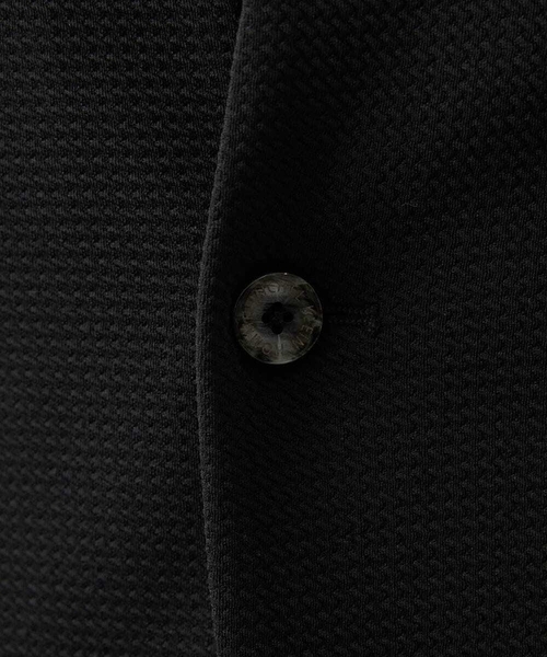 MICHEL KLEIN HOMME   （ミッシェルクランオム）の「【セットアップ】ダブルフェイスノーカラージャケット（テーラードジャケット・メンズ・ブラック/オフホワイト・MEDIUM/LARGE/X-LARGE）」の5枚目の写真