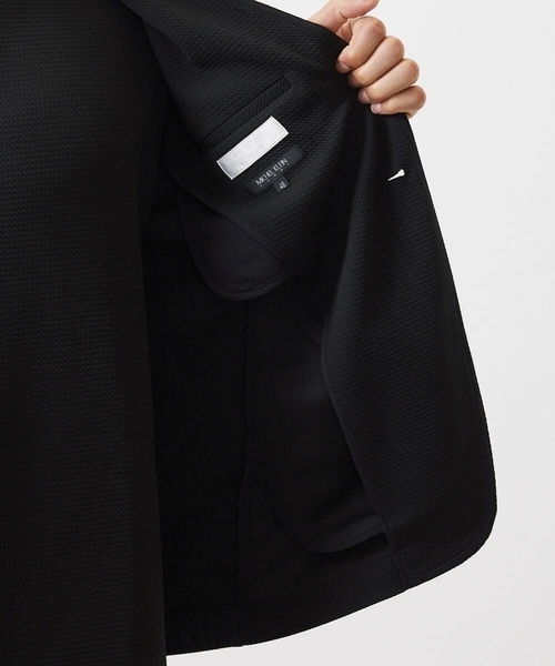 MICHEL KLEIN HOMME   （ミッシェルクランオム）の「【セットアップ】ダブルフェイスノーカラージャケット（テーラードジャケット・メンズ・ブラック/オフホワイト・MEDIUM/LARGE/X-LARGE）」の8枚目の写真