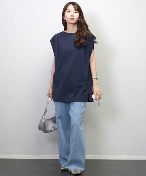 Aletta vita(アレッタビータ)の「シルキーコットンタックデザインカットソー(Tシャツ/カットソー・レディース・ブラック/ネイビー/モカ・FREE)」の16枚目の写真
