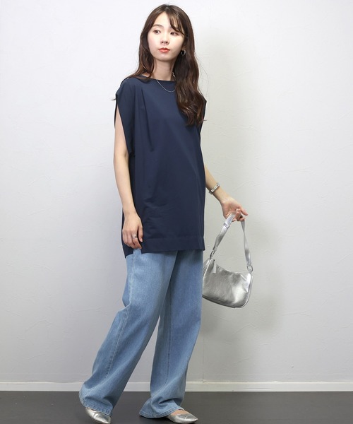 Aletta vita(アレッタビータ)の「シルキーコットンタックデザインカットソー(Tシャツ/カットソー・レディース・ブラック/ネイビー/モカ・FREE)」の14枚目の写真