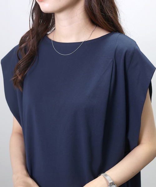 Aletta vita(アレッタビータ)の「シルキーコットンタックデザインカットソー(Tシャツ/カットソー・レディース・ブラック/ネイビー/モカ・FREE)」の10枚目の写真
