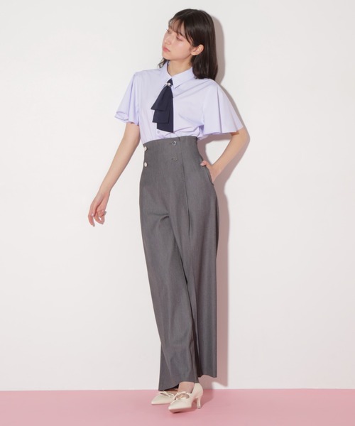 JILL by JILL STUART(ジルバイジルスチュアート)の「【eS】ハンマーメタルワイドパンツ(その他パンツ・レディース・グレー/ネイビー・SMALL/MEDIUM)」の8枚目の写真