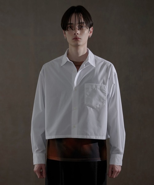 LUCY（ルーシー）の「LUCY/【25年春夏新作】ブロードクロップドシャツ（シャツ/ブラウス・メンズ・ホワイト/ブルー系その他4・FREE）」の2枚目の写真