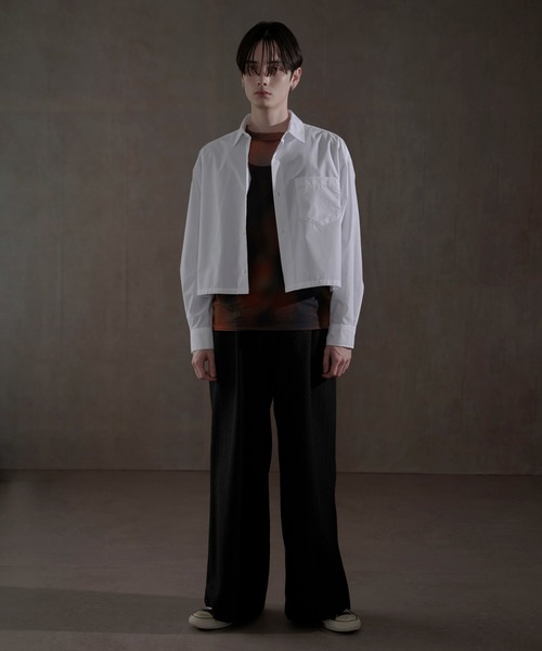 LUCY（ルーシー）の「LUCY/【25年春夏新作】ブロードクロップドシャツ（シャツ/ブラウス・メンズ・ホワイト/ブルー系その他4・FREE）」の4枚目の写真