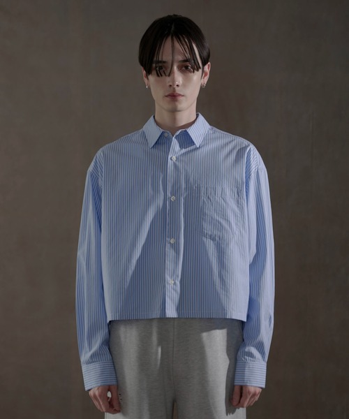 LUCY（ルーシー）の「LUCY/【25年春夏新作】ブロードクロップドシャツ（シャツ/ブラウス・メンズ・ホワイト/ブルー系その他4・FREE）」の9枚目の写真