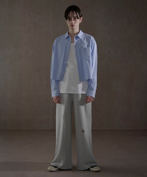 LUCY（ルーシー）の「LUCY/【25年春夏新作】ブロードクロップドシャツ（シャツ/ブラウス・メンズ・ホワイト/ブルー系その他4・FREE）」の10枚目の写真