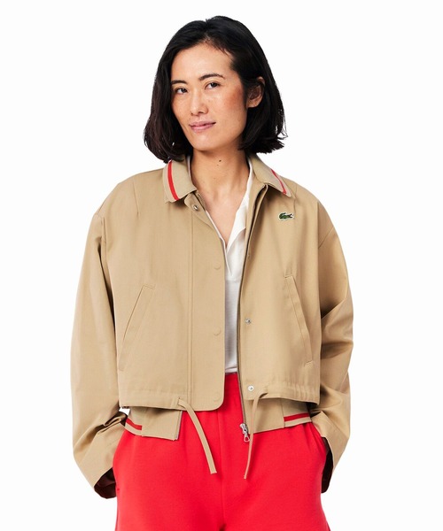 【極美品/未使用に近い状態】ラコステ フライトジャケット ブルゾン フルジップ. LACOSTE（ラコステ）の「配色ライン レイヤードジャケット