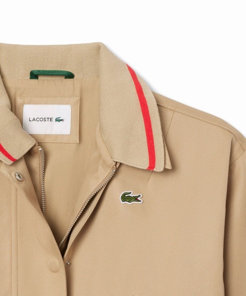 LACOSTE(ラコステ)の「配色ライン レイヤードジャケット ジップアップブルゾン(ブルゾン・レディース・ダークグリーン/ベージュ・40/38/36/34)」の13枚目の写真