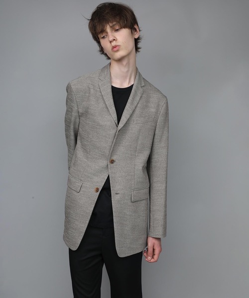 ato(アトウ)の「SLUB TWEED JACKET(テーラードジャケット・メンズ・ブラック/ライトブラウン・44/46/48)」の2枚目の写真