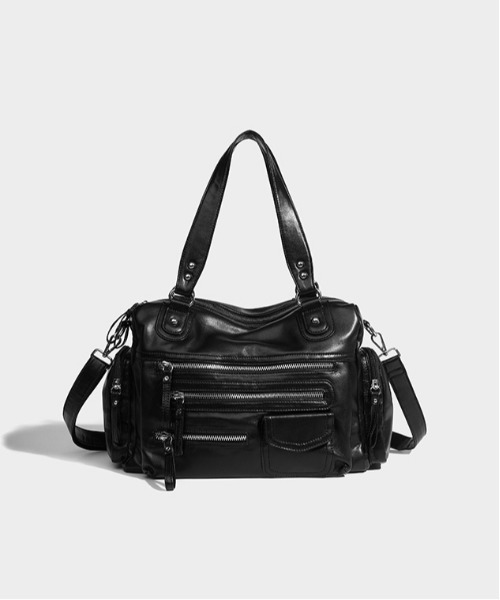 gossip!ロサンゼルス(ゴシップロサンゼルス)の「Y2K ハンドバッグ 2wayレザーテイストマルチポケットショルダーバッグ(ショルダーバッグ・レディース・ブラック・FREE)」の17枚目の写真