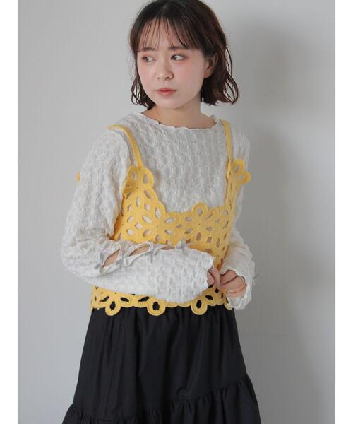 ehka sopo（エヘカソポ）の「袖リボンカットソー（Tシャツ/カットソー・レディース・キナリ/グレー/ブラック・F）」の4枚目の写真