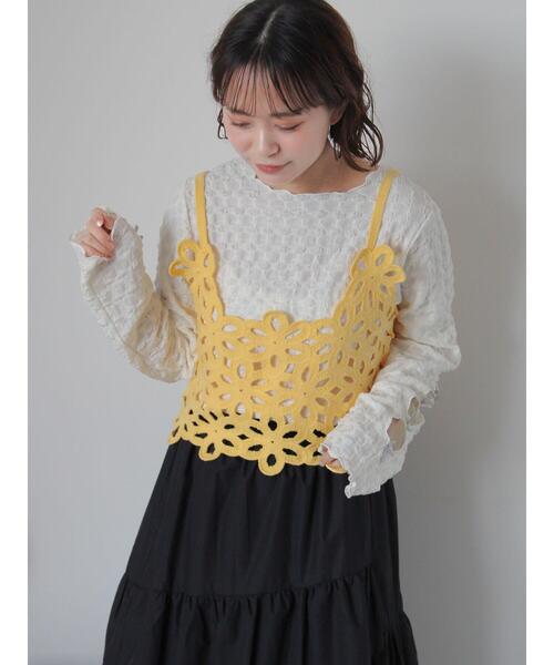 ehka sopo（エヘカソポ）の「袖リボンカットソー（Tシャツ/カットソー・レディース・キナリ/グレー/ブラック・F）」の5枚目の写真