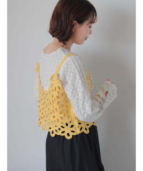 ehka sopo（エヘカソポ）の「袖リボンカットソー（Tシャツ/カットソー・レディース・キナリ/グレー/ブラック・F）」の6枚目の写真